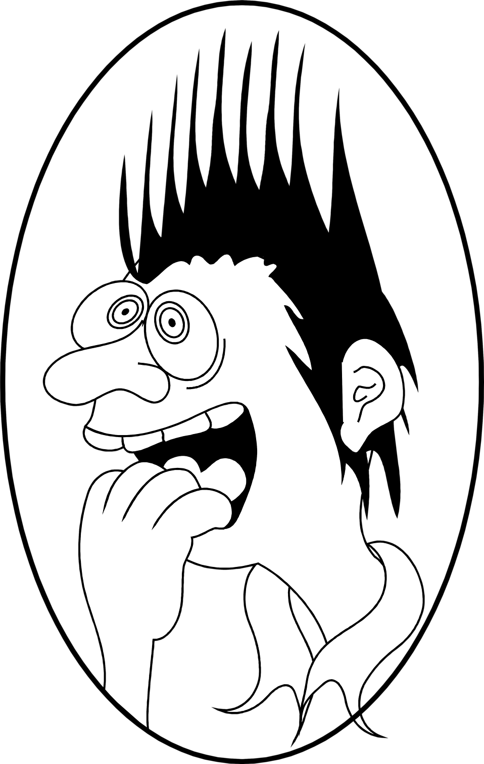 Scared Man - Cartoon Of Frightened Man (958x1512)