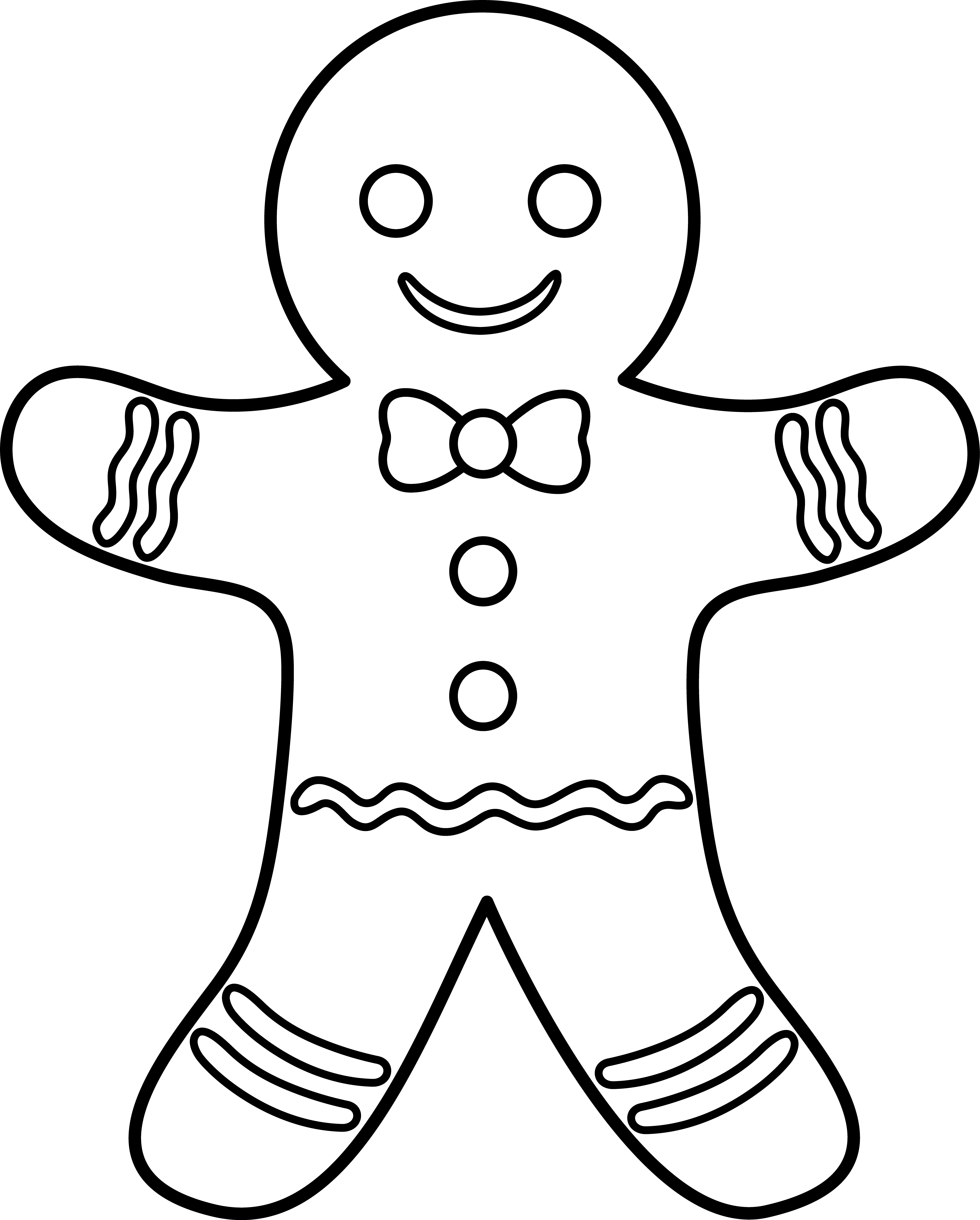 Gingerbread Man Art - Gingerbread Man Outline (5208x6484)