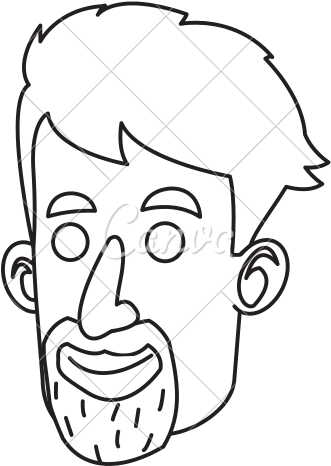 Avatar Face Man Beard Mustache Outline - Vector Graphics (550x550)