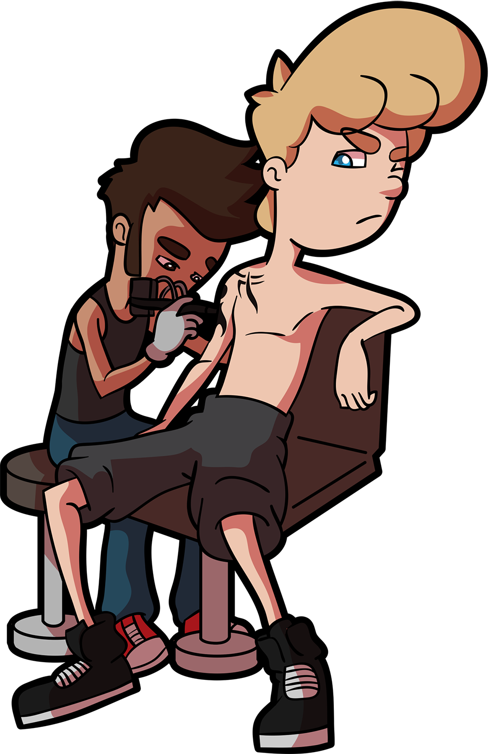 Original Tattoo Ideas For Men - Getting A Tattoo Cartoon (1000x1536)