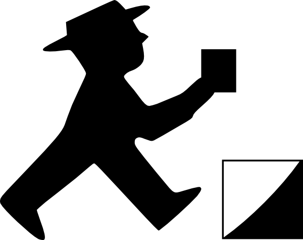 Black Walking Man - Ampelmännchen (600x474)
