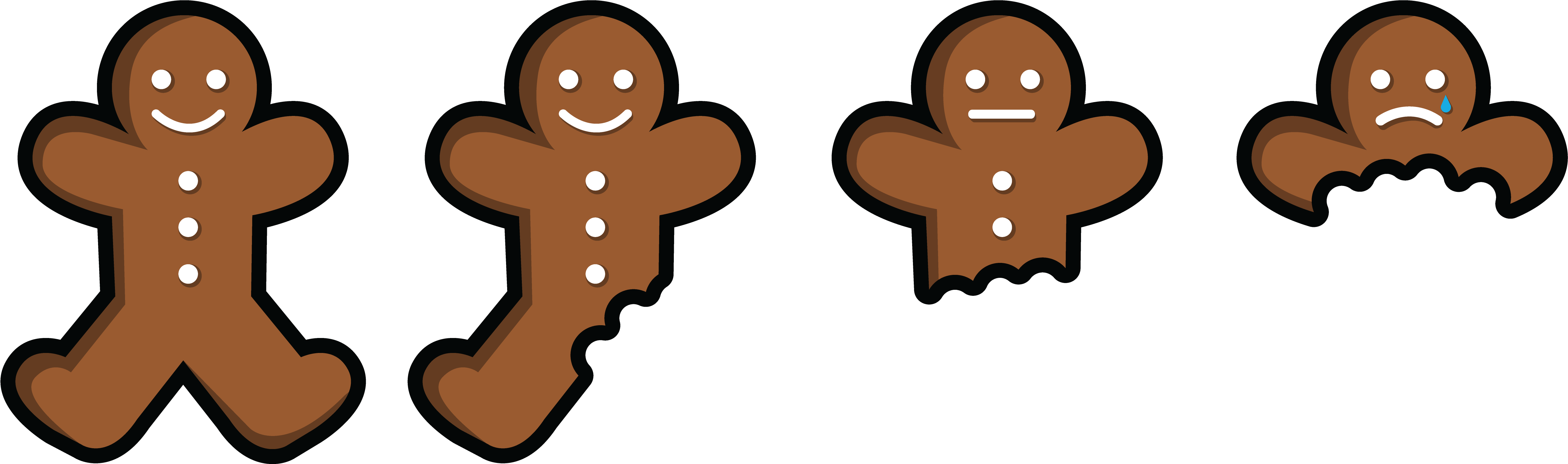 Eaten - Gingerbread Man Being Eaten (6400x2500)