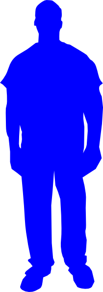 Blue Person Outline Clip Art At Clker - 5 8 And 6 3 Height Difference (210x592)