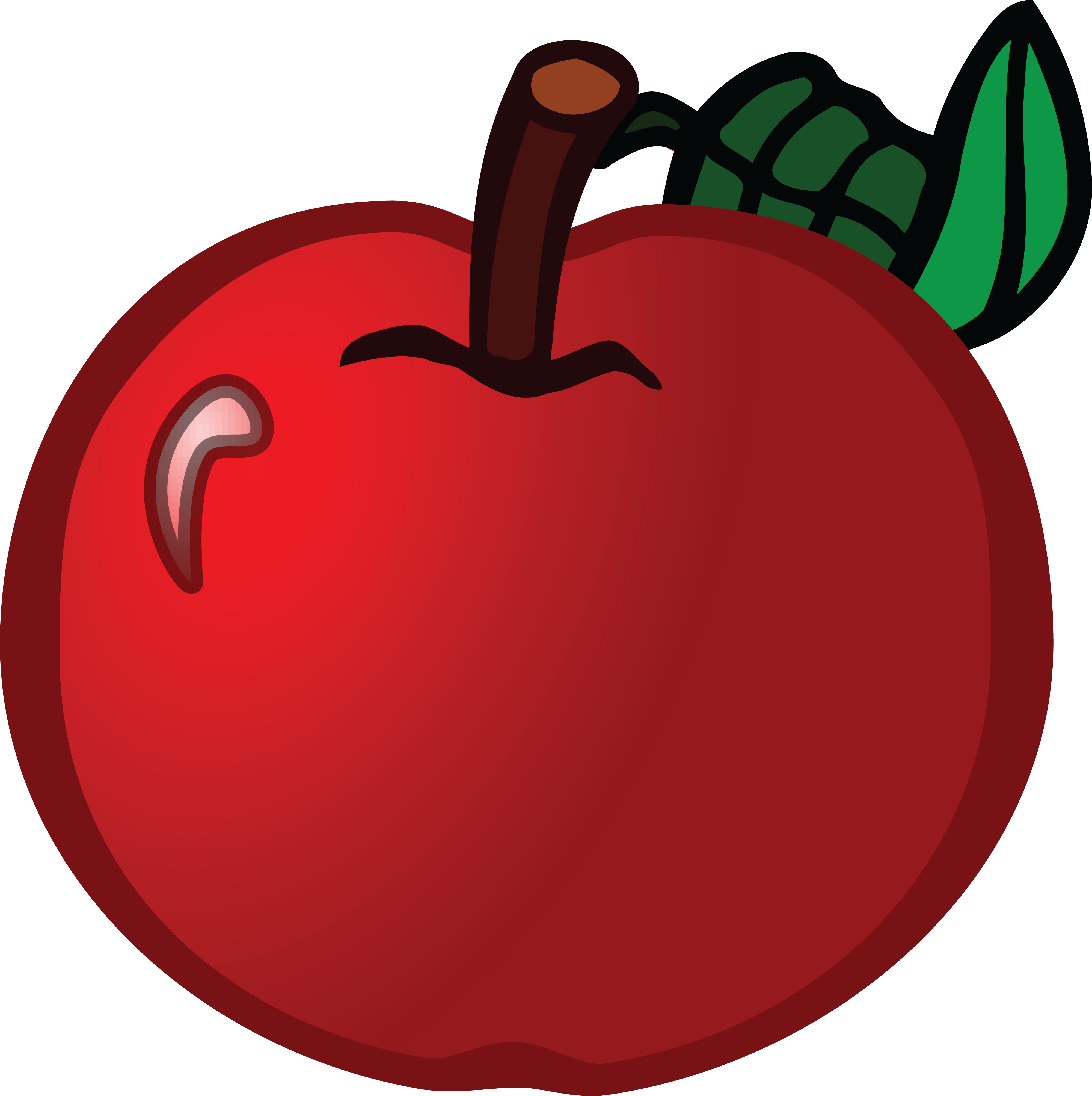 Free Clipart Of An Apple - Fruit Coloring Book For Adults: Fun And Meditative (4000x4013)