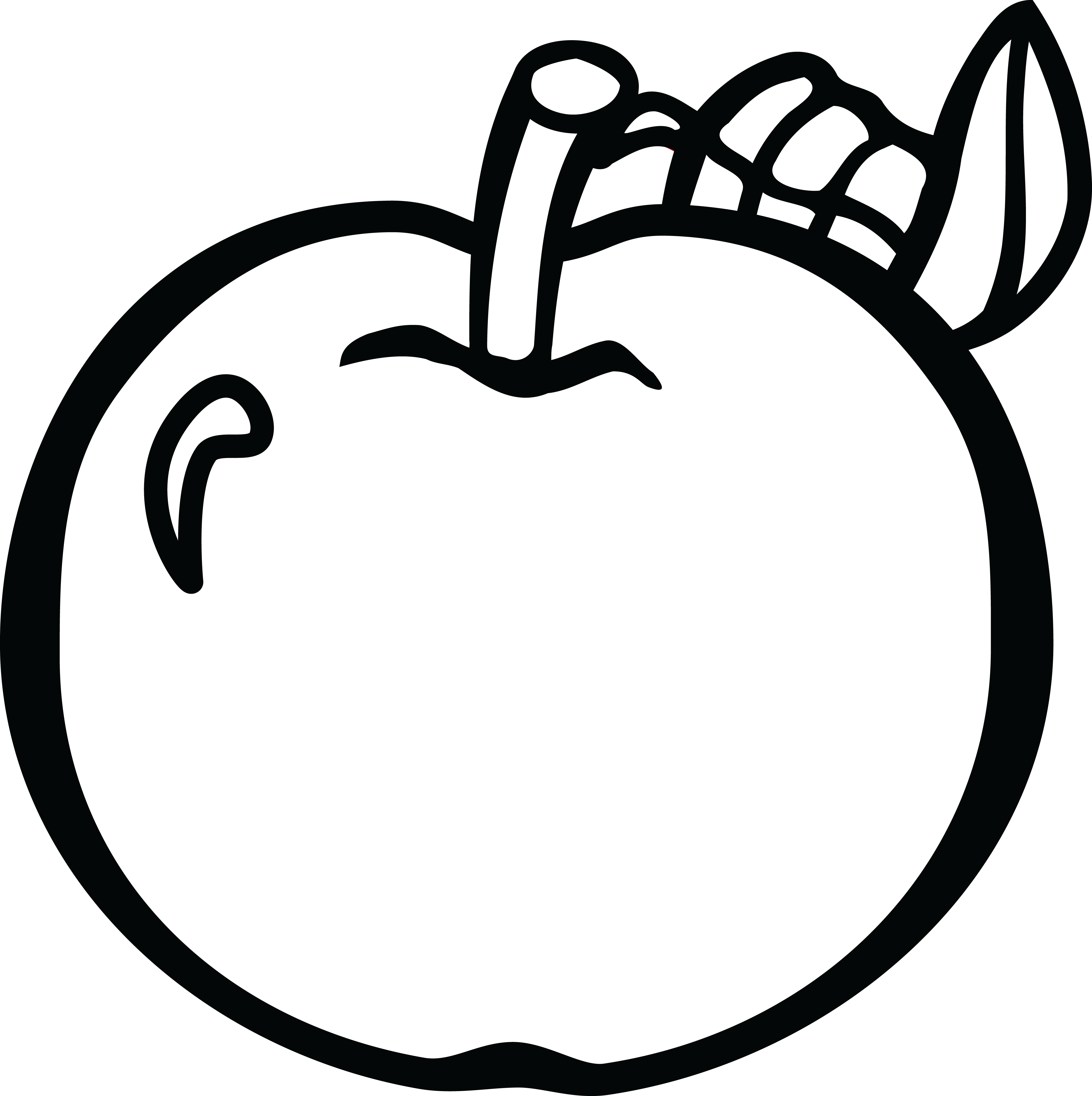 Free Clipart Of An Apple - Jablko Omalovánka (4000x4013)