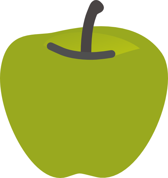 Green Apple 2 Clip Art - Green Apple Png Cartoon (564x596)