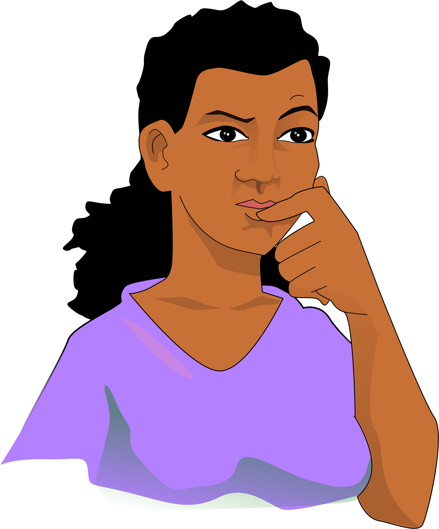 Thinking Woman Clipart Collection - Woman Thinking Clip Art Png (1697x2400)