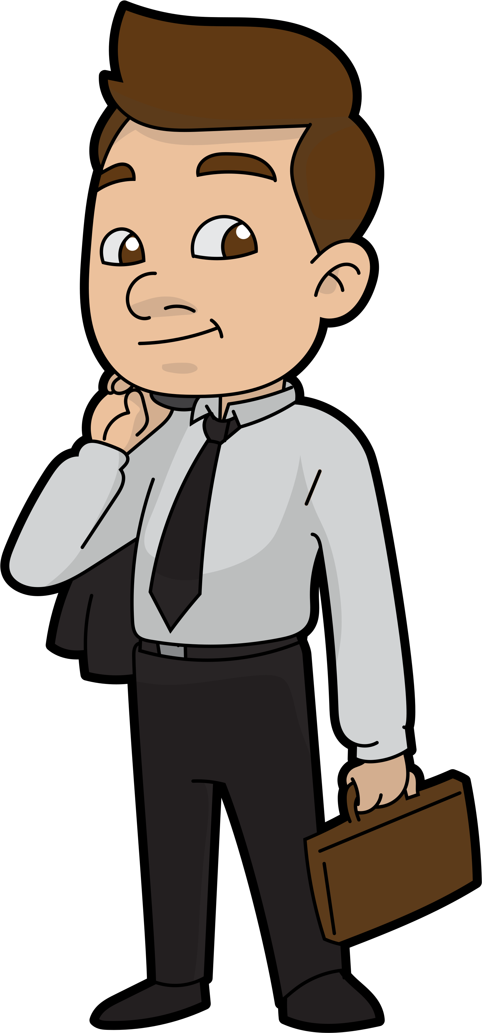 Cartoon Businessman Ready For Work - Businessman Cartoon (2000x3911)