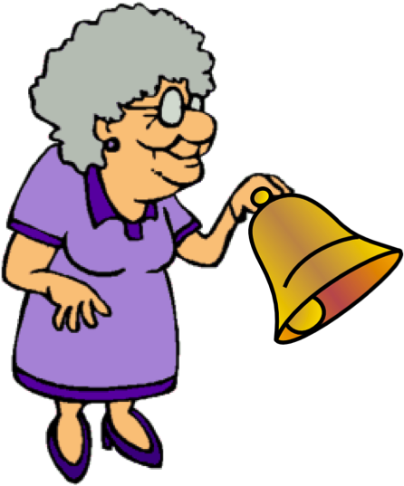 There Was An Old Lady Who Played The Bell - Old Woman Clipart Transparent (457x555)
