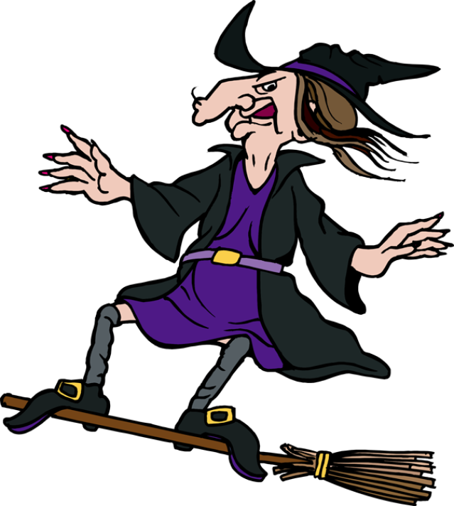 Broom Clipart, Suggestions For Broom Clipart, Download - Witch On A Broom (639x712)