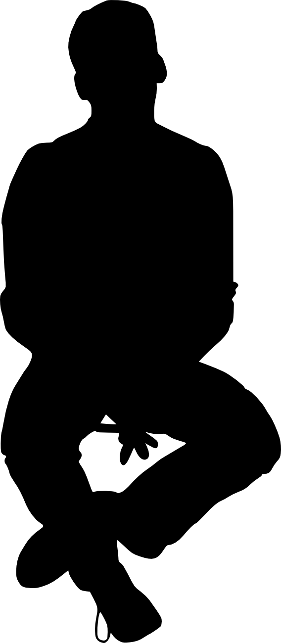 Free Download - Silhouette People Sitting Clipart (568x1300)