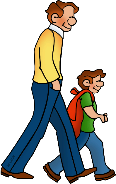 Walking - Phillip Martin Clipart School (456x648)