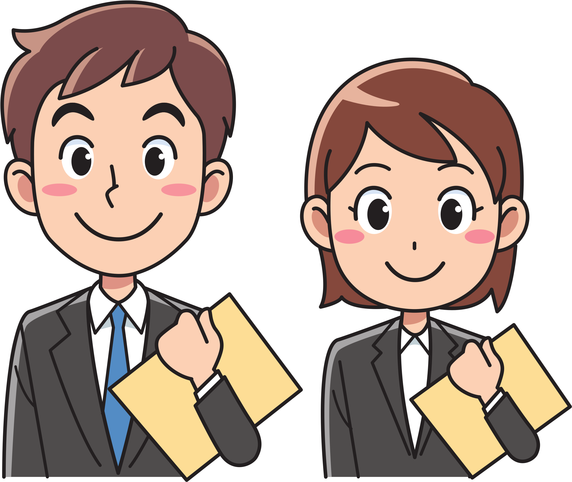 Business Man And Woman With Documents - Strong Png (2400x2027)