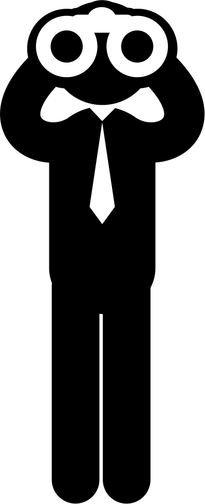 Standing Business Man Looking Through Binoculars To - Man With Binoculars Icon (399x981)