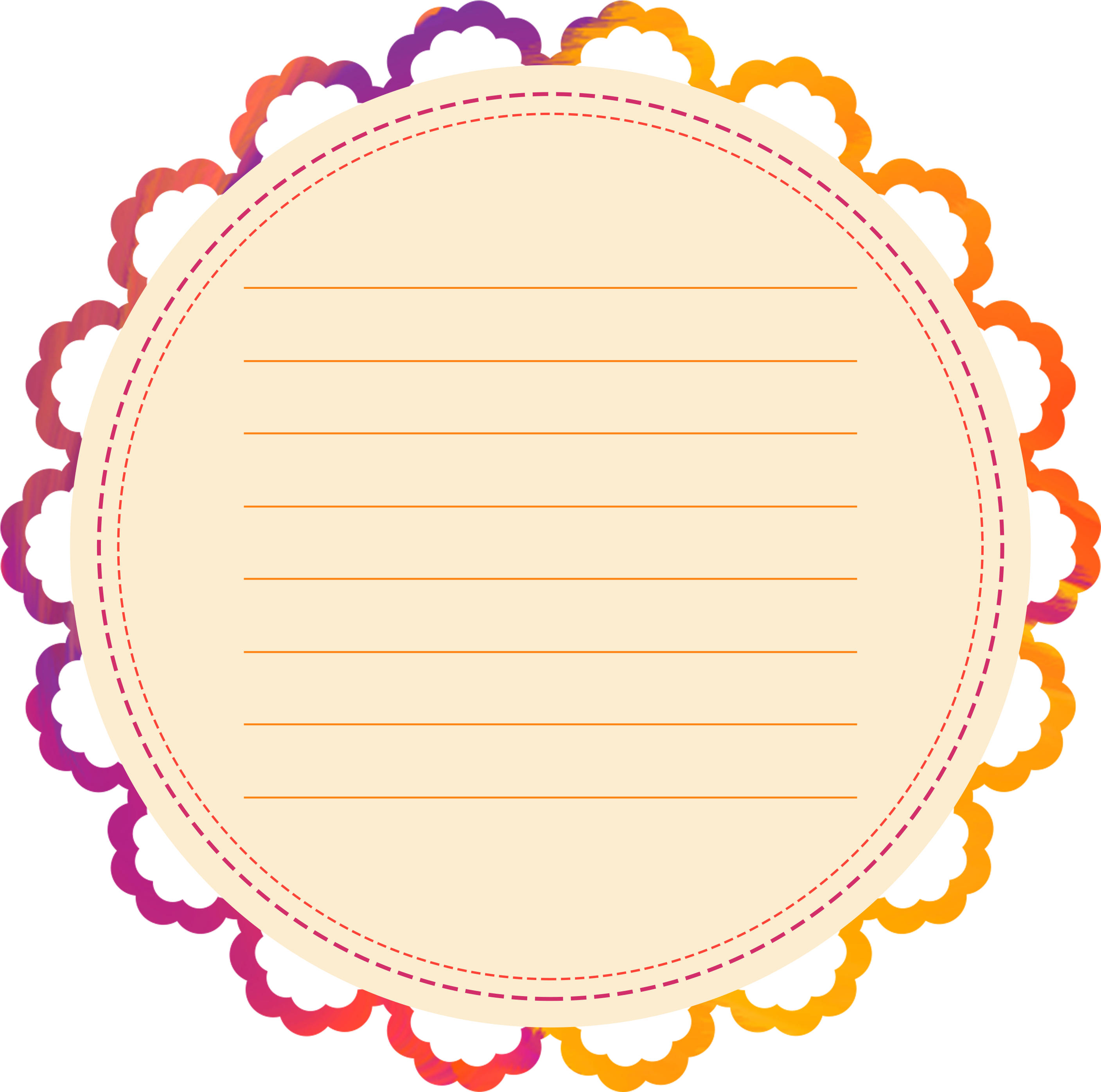 Border Box Text Cute Png And Psd - Circle (4000x4000)