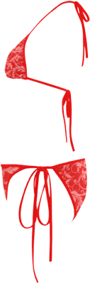 Vintage Swirls Coral Red Custom Bikini Swimsuit - Bikini (500x500)