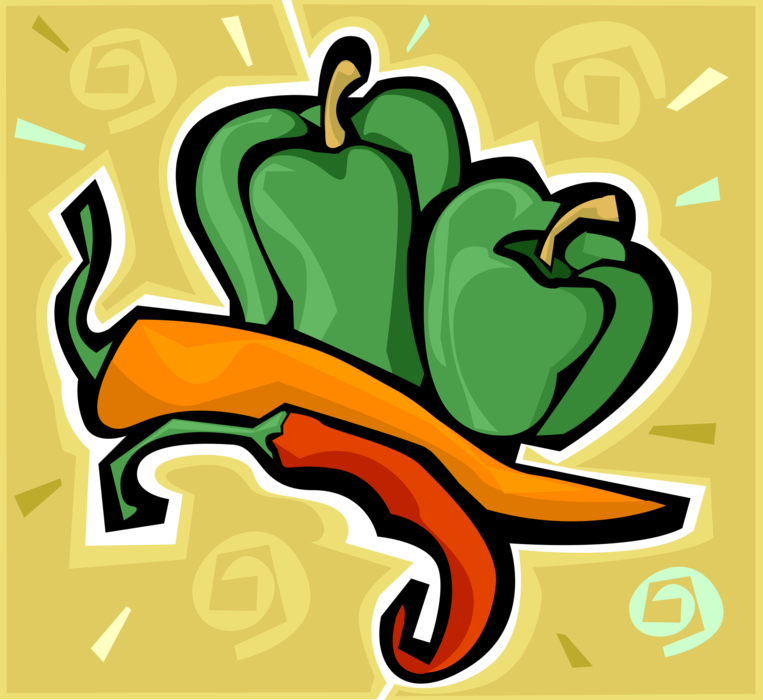 Vector Illustration Of Green Pepper Capsicum Bell Pepper - Illustration (763x700)