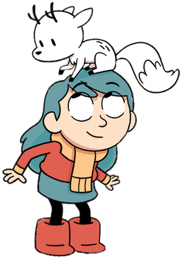 Hilda With Pet Twigs On Head - Hilda Netflix (400x400)