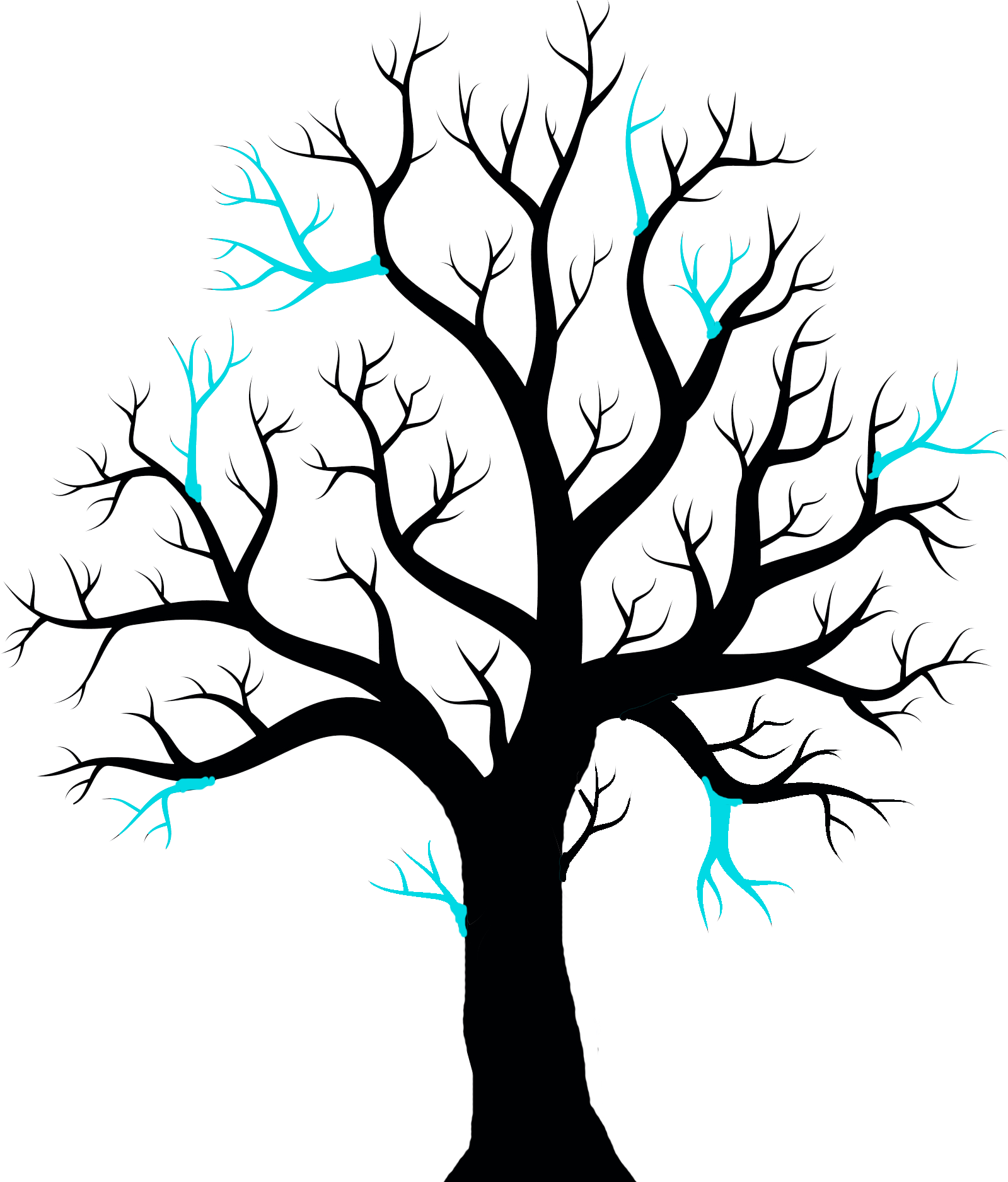 Crown Thinning - Pohon Siluet Vektor (1599x1875)