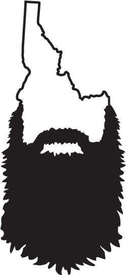 Idaho Beard Decal - Idaho With A Beard (600x605)