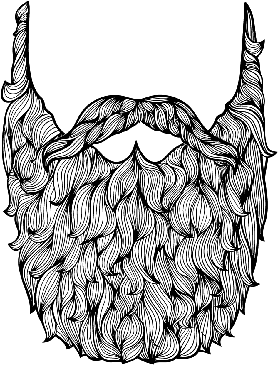 Big Beard Sports - Beard And Mustache Drawing (1000x1261)