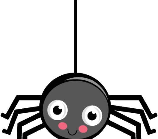 Spider Web Clipart Cute - Hanging Spider Clip Art (640x480)