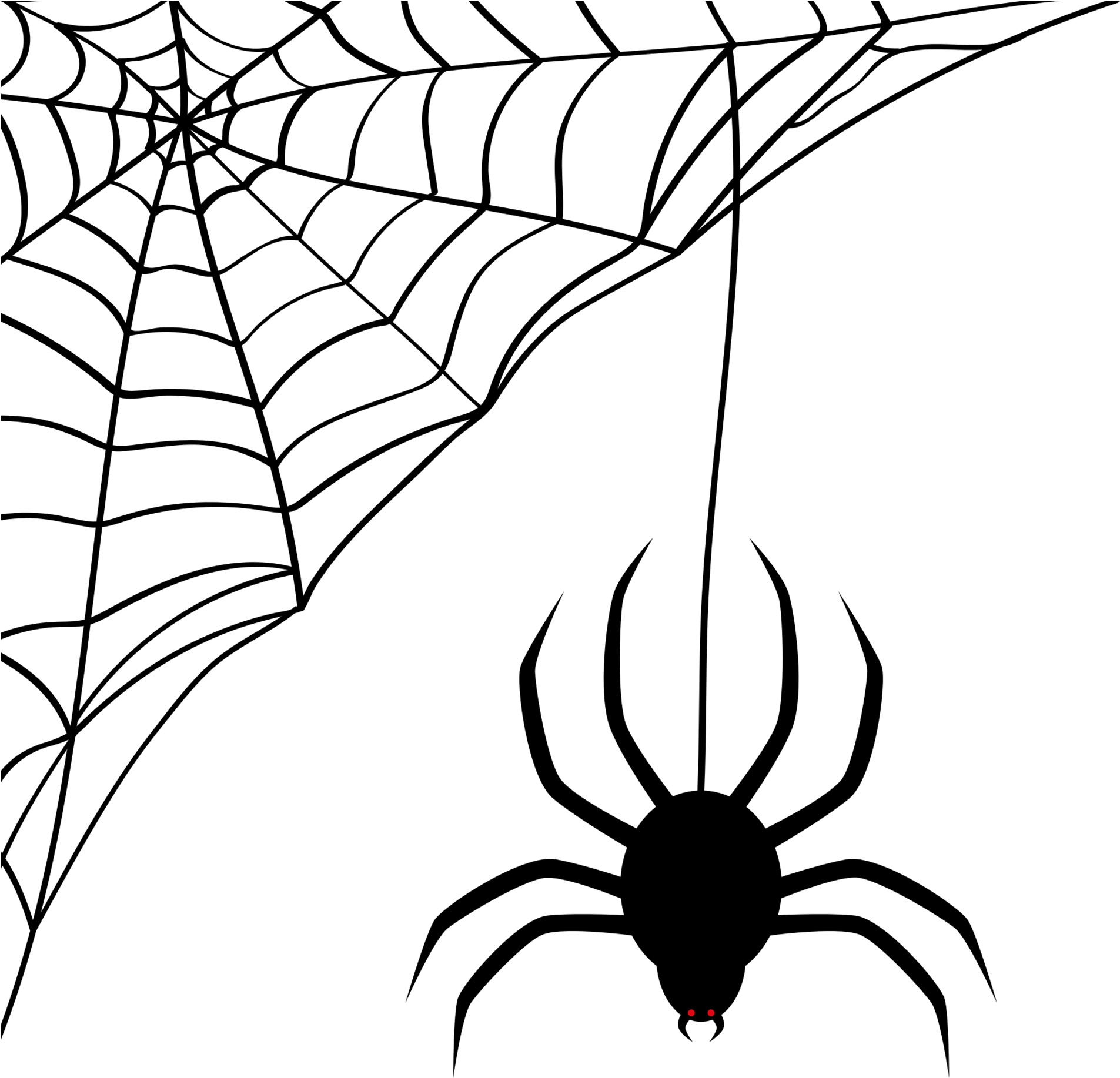 Black Cat Silhouette - Transparent Background Cobweb Png (2000x1833)