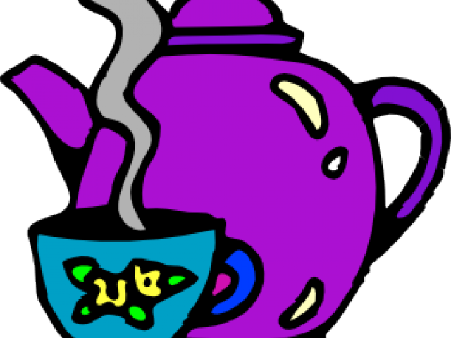 Kettle Clipart Morning Tea - Tea Cup Clip Art (640x480)