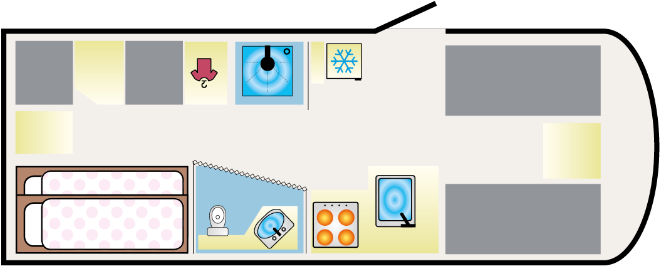 Bunk Beds In A Rear Corner - Bunk Beds In A Rear Corner (802x355)