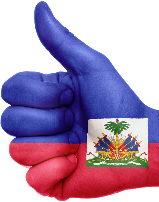 Haitian Flag Png - Haiti Hand (549x720)