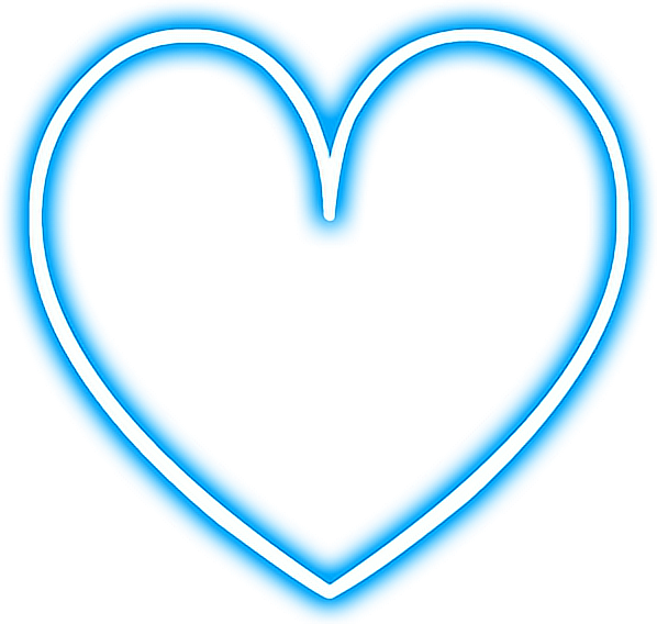 Heart Love Neon Snapchat Blue Glowing Png Library - Snapchat Neon Stickers Png (598x568)