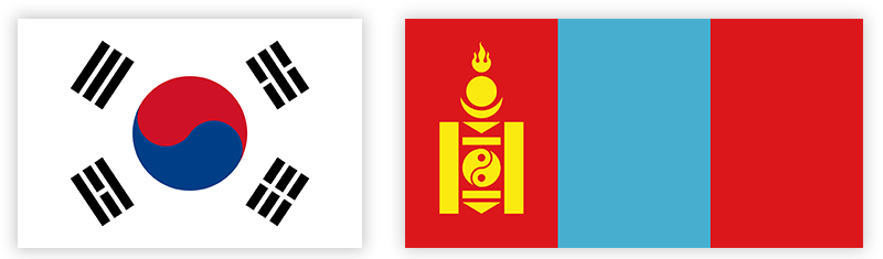 Flags Of South Korea And Mongolia (right) - South Korea Flag Sticker (800x235)