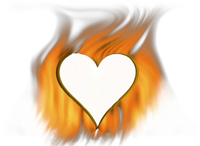 Hearts Clipart Fire - Fire Heart Transparent (824x600)