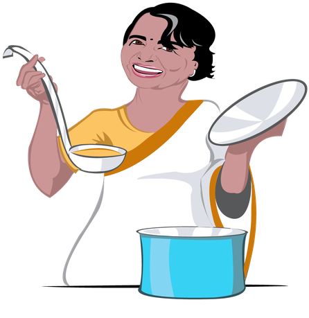 500 X 500 2 0 - Indian Grandma Cooking Cartoon (500x500)