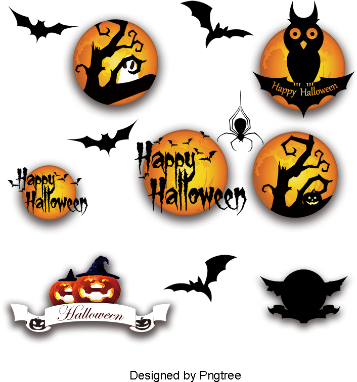 Halloween Vector Elements, Bats, Ghosts Png And Psd - Halloween Vector Elements, Bats, Ghosts Png And Psd (800x800)