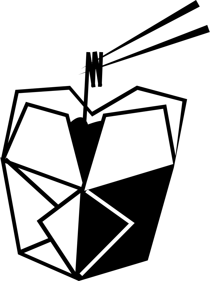 Chinese Food Box With Chop Sticks Comments - Chinese Box Icon (734x980)
