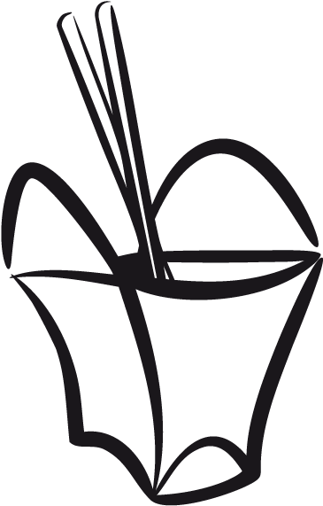 Chinese Takeaway Box Wall Sticker - Dibujo De Comida China (374x571)