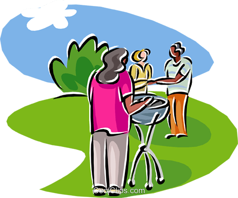 Family Barbeque Royalty Free Vector Clip Art Illustration - Familia Churrasco Png (480x400)