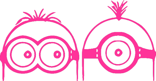 Please Note That The White Image Is A White Sticker - Minion Clipart Black And White (500x260)