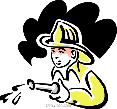Feuerwehrmann Vektor Clipart Bild - Firefighter Cartoon (480x448)