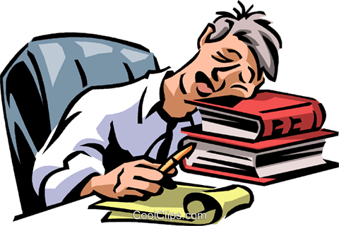 Da Sehen Wir Schon Unsere Lösungsansätze - Tired Office Worker Cartoon (480x320)