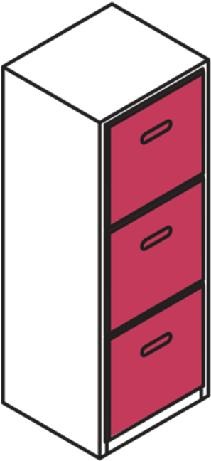 Frame Ral 9010-drawers Ral - Filing Cabinet (400x698)