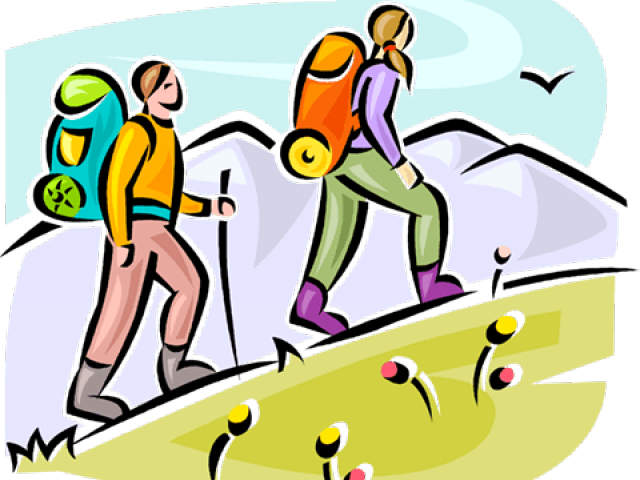 Hill Clipart Walk Up - Walking Up A Hill Cartoon (640x480)