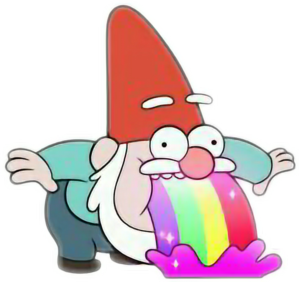 Gravity Sticker - Rainbow Gnome (1024x967)