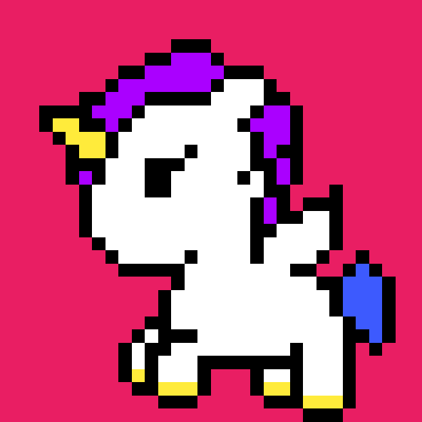 Random Image From User - Easy Unicorn Pixel Art (592x592)