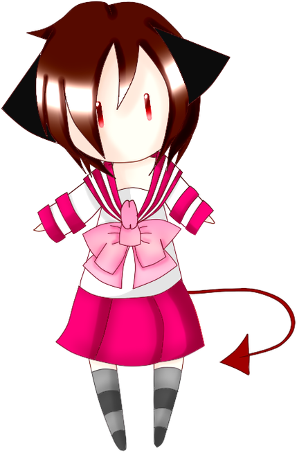 My Oc Little Demon Cat By Belenfanyaoi - Cartoon (600x674)