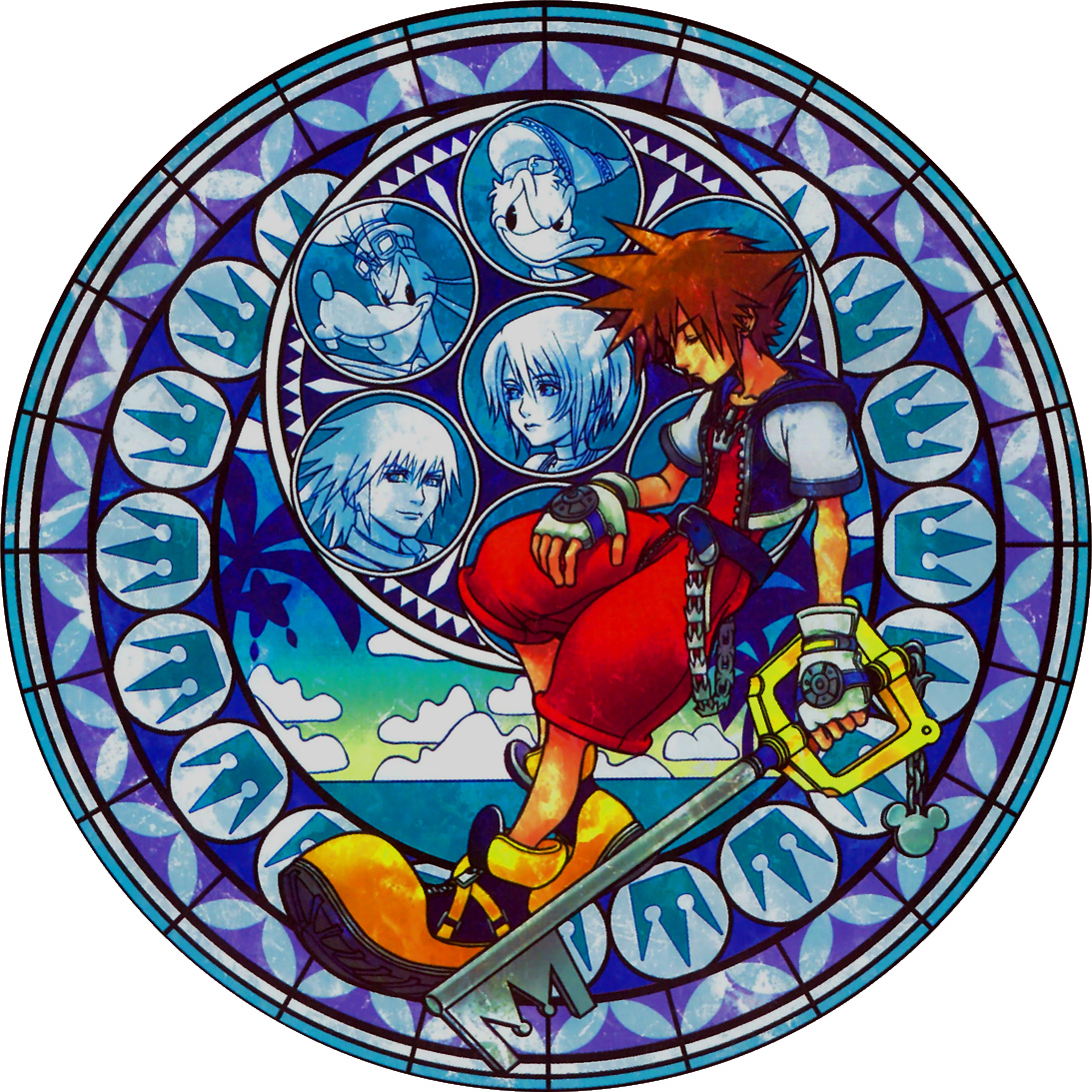 1093 X 1093 8 - Sora Kingdom Hearts Stained Glass (1093x1093)