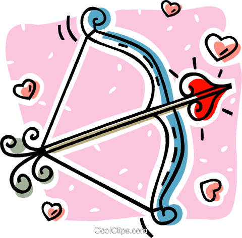 Valentine Bow And Arrow Royalty Free Vector Clip Art - Arrow (480x473)