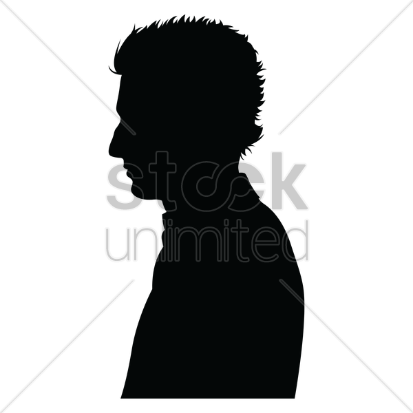 Side Men Hair Silhouette Clipart Silhouette Clip Art - Men Vector Side View (600x600)