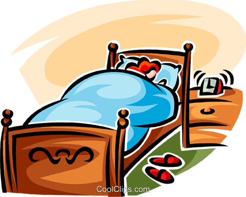 Sleepy Person Shoveling Clipart - Person Sleeping On A Bed (480x384)